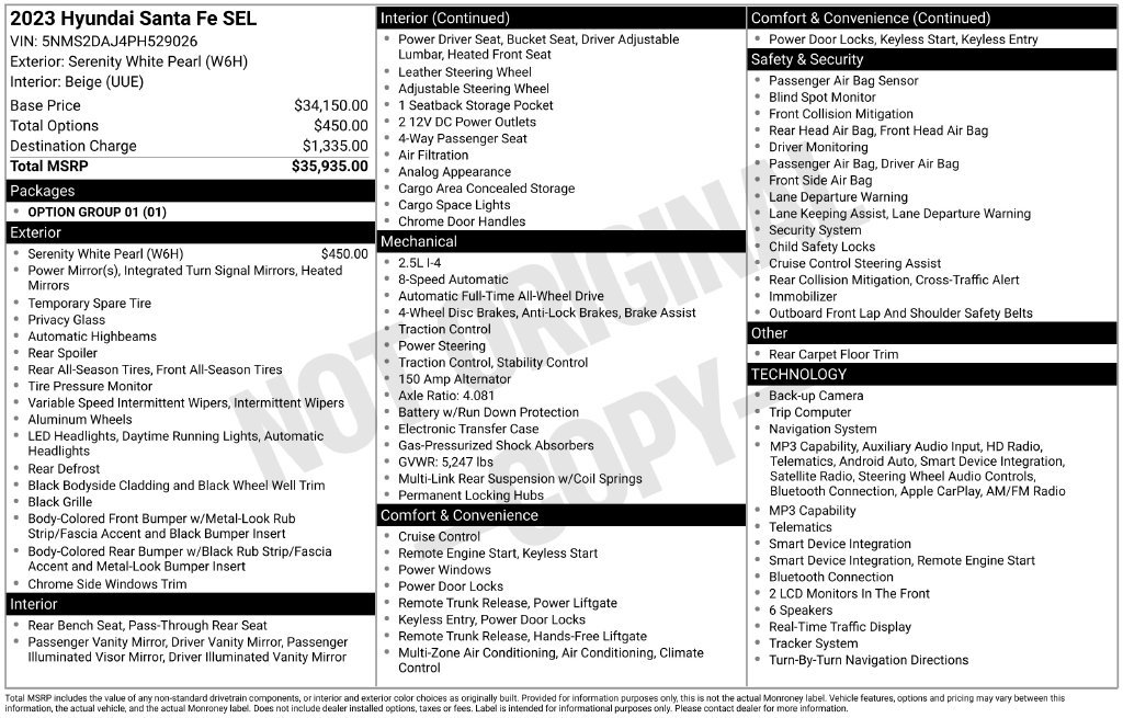Used 2023 White Hyundai SEL image 23