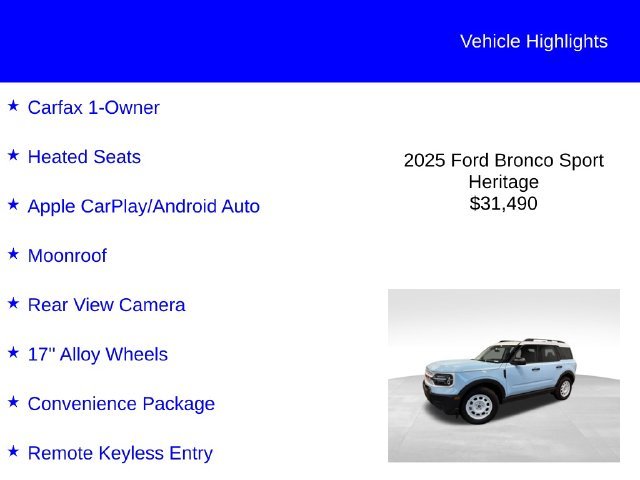 Certified Used 2025 Robins Egg Blue Ford Heritage image 3