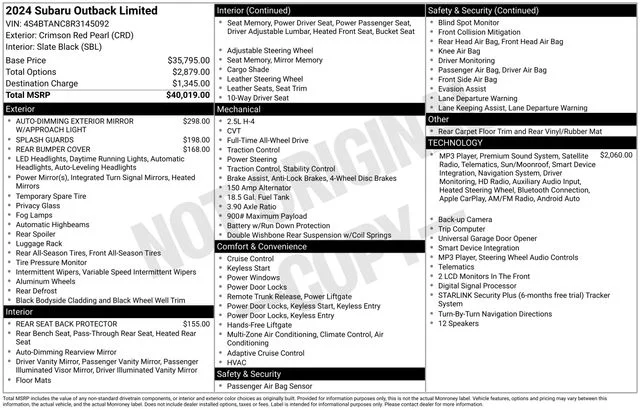 Used 2024 Red Subaru Limited image 10