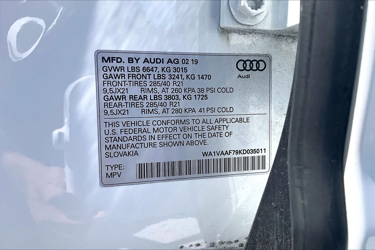 Used 2019 Carrara White Audi Prestige image 31