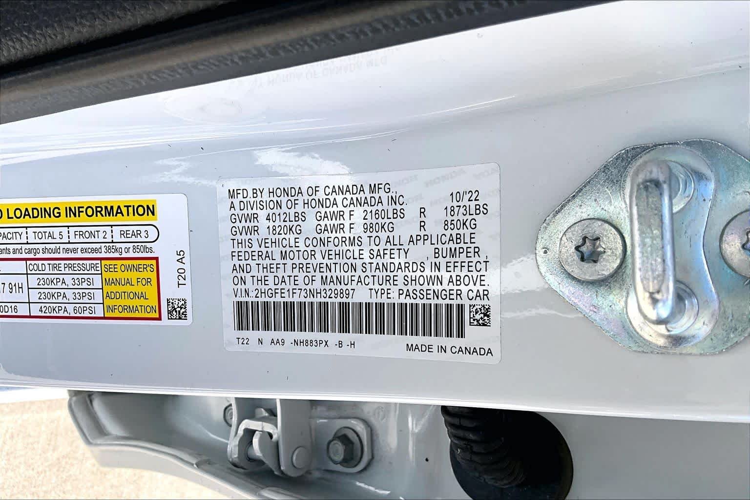 Used 2022 Platinum White Pearl Honda EX image 33