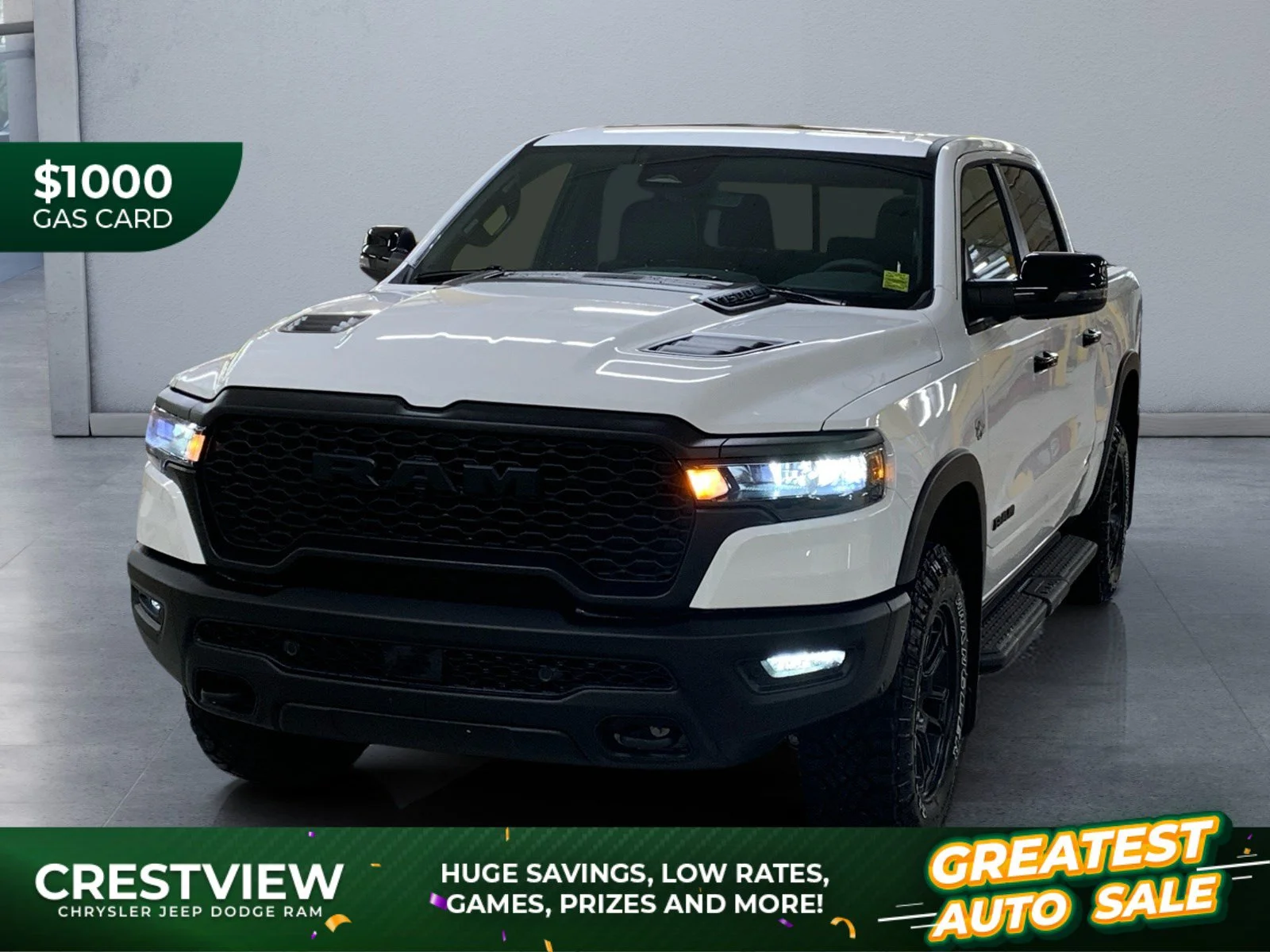 New 2026 Bright White Ram Rebel image 1