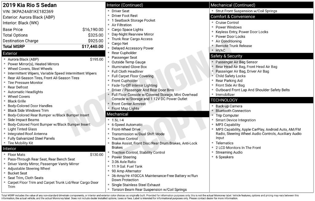 Used 2019 Black Kia S image 4