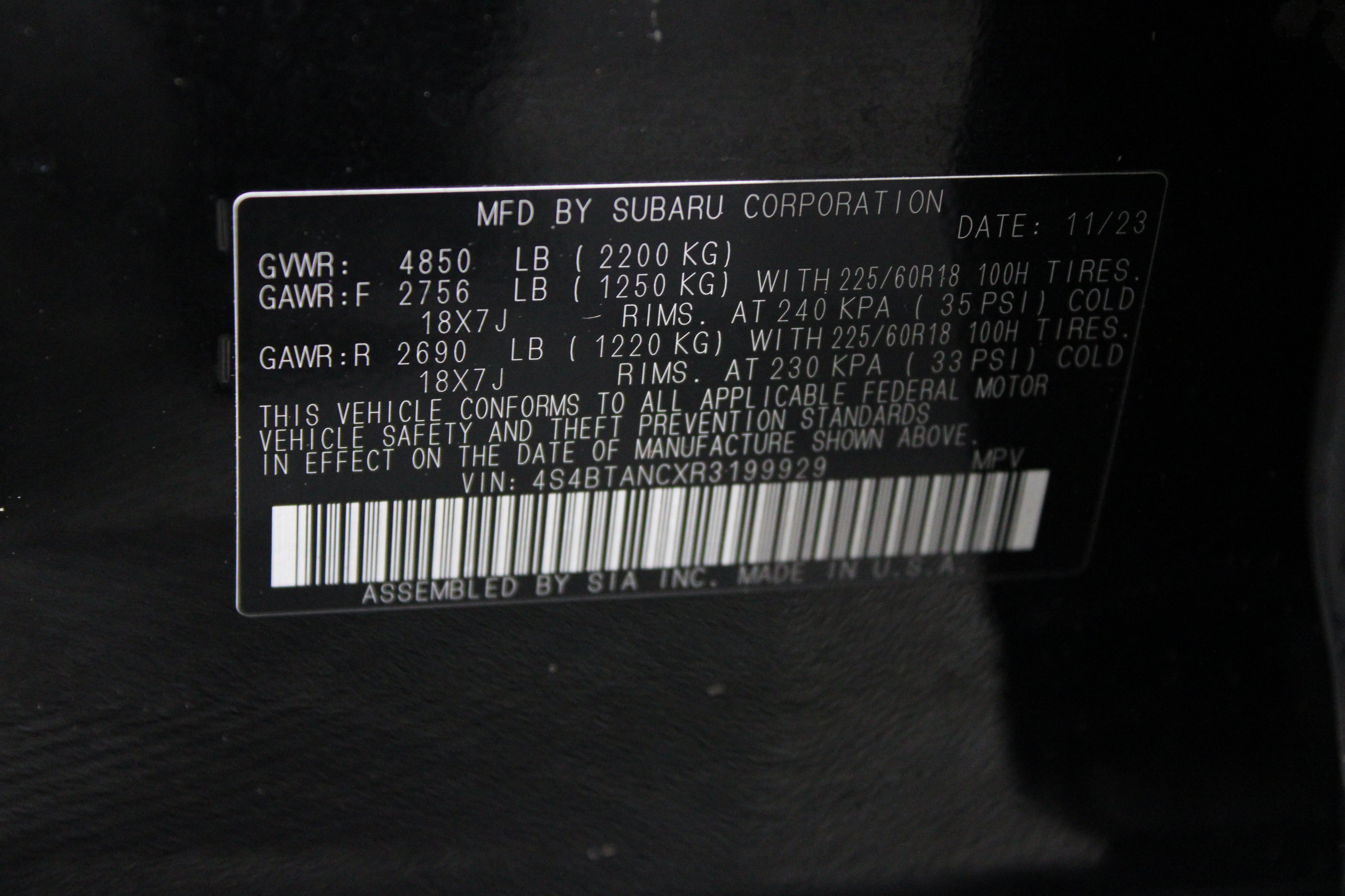 Used 2024 Crystal Black Silica Subaru Limited All-Wheel Drive image 42