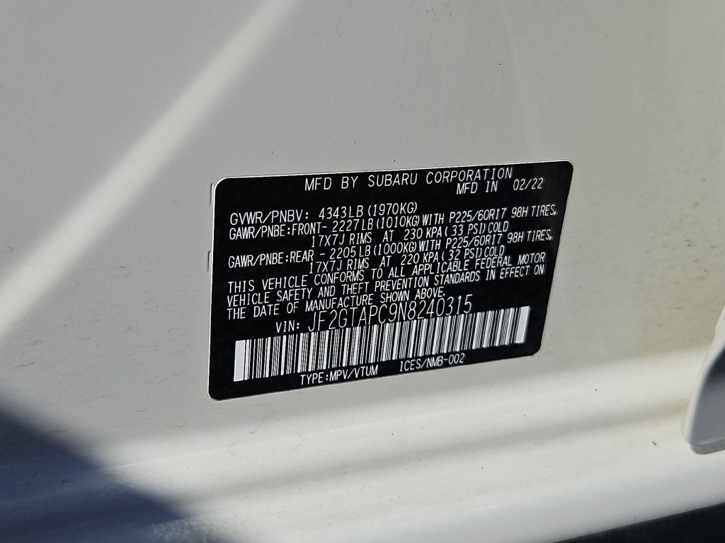 Used 2022 White Subaru Premium image 32