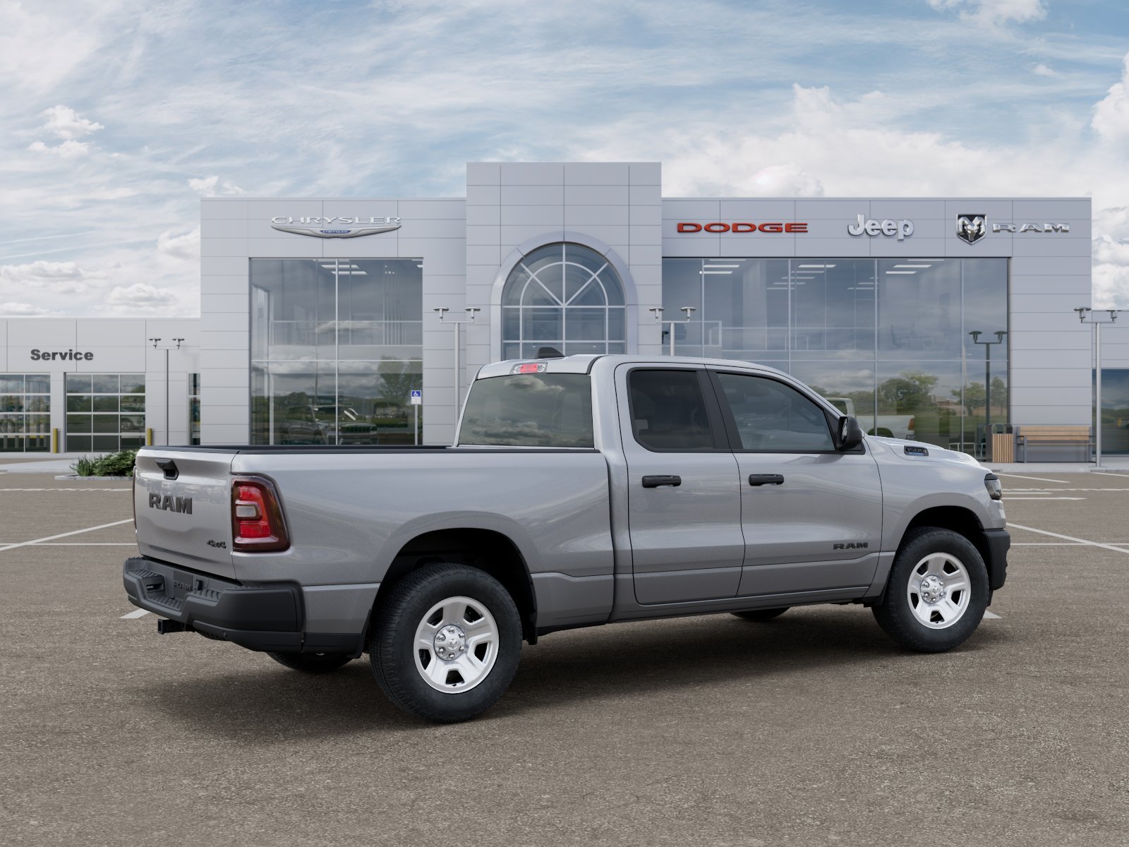 Billet Silver Metallic Clearcoat 2025 RAM 1500 Pickup Truck Four-Wheel Drive 8-Speed Automatic