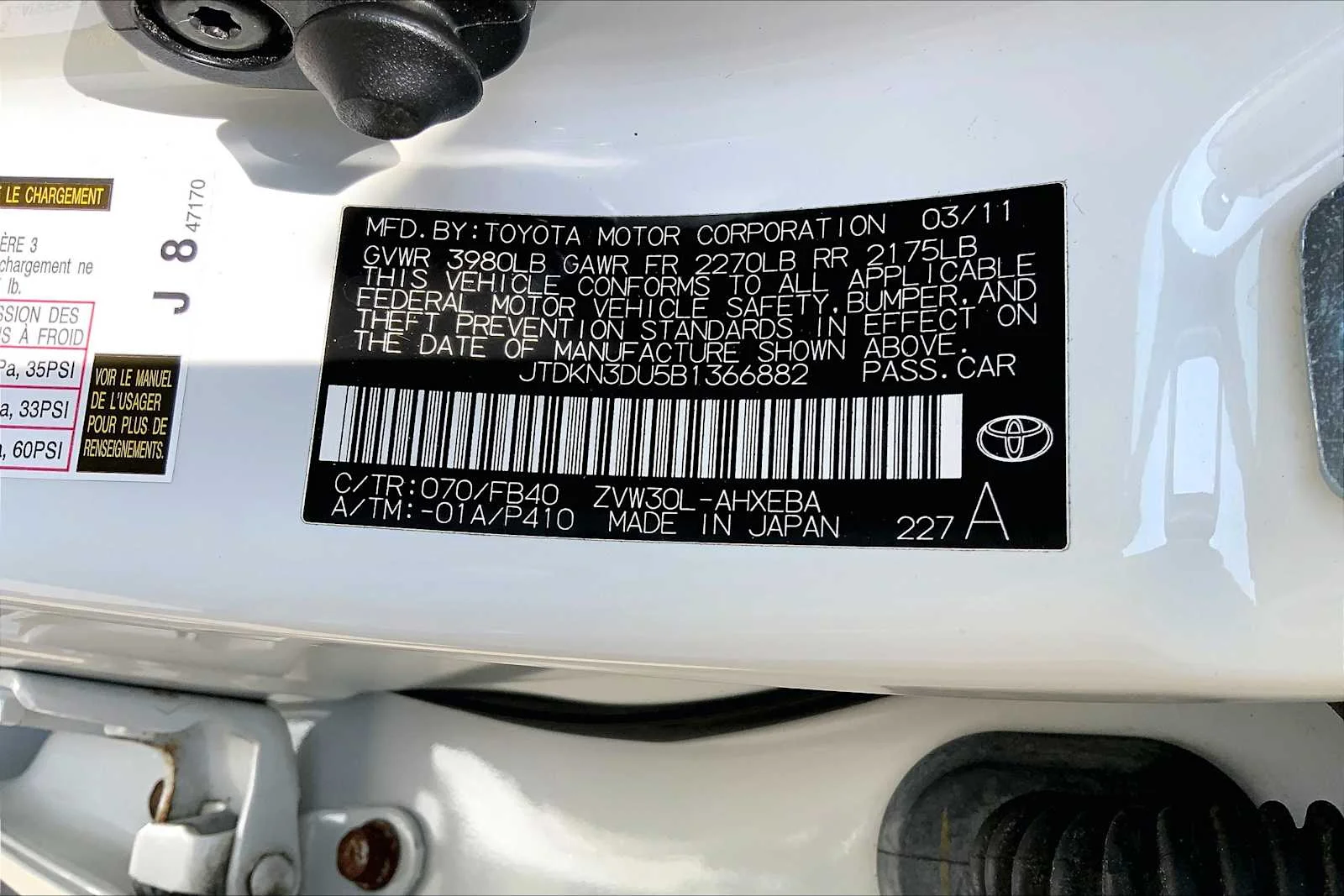 Used 2011 Blizzard Pearl Toyota III image 32