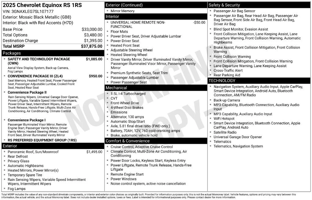 Used 2025 Mosaic Black Metallic Chevrolet RS image 37