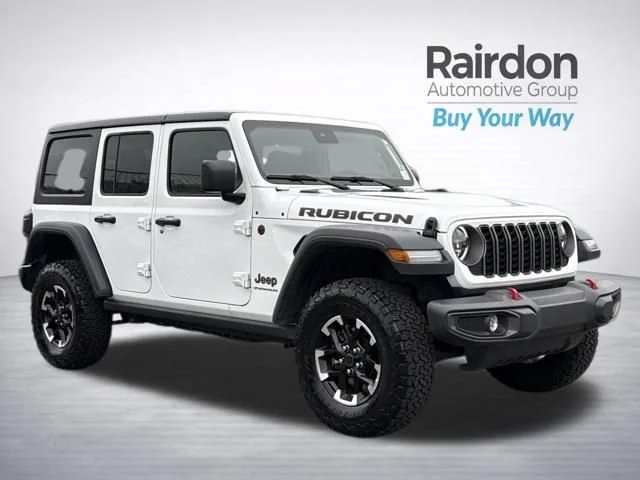 Used 2025 Bright White Clearcoat Jeep Rubicon image 1