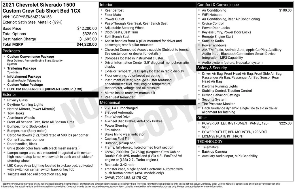 2021 Chevrolet Silverado 1500 Custom 4X4 Crew Cab Short Box's photo