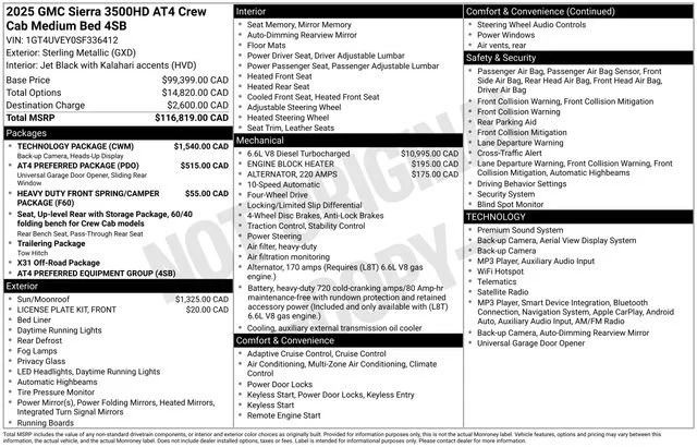 Certified Used 2025 Sterling Metallic GMC AT4 image 38