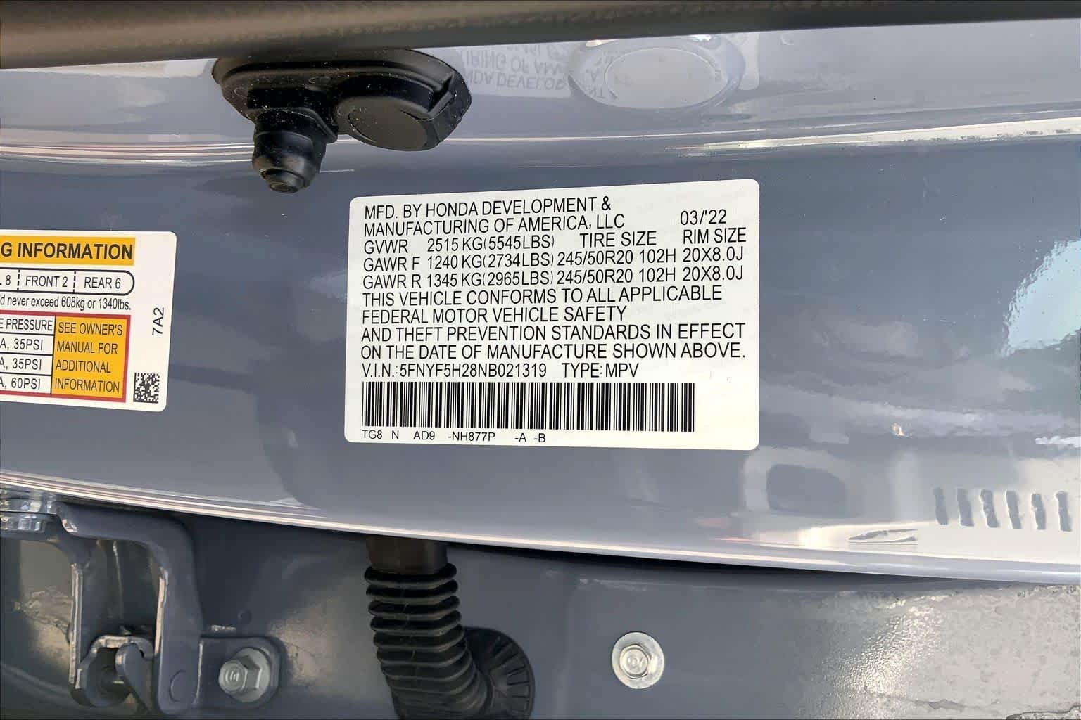 Used 2022 Sonic Gray Pearl Honda Special Edition image 31