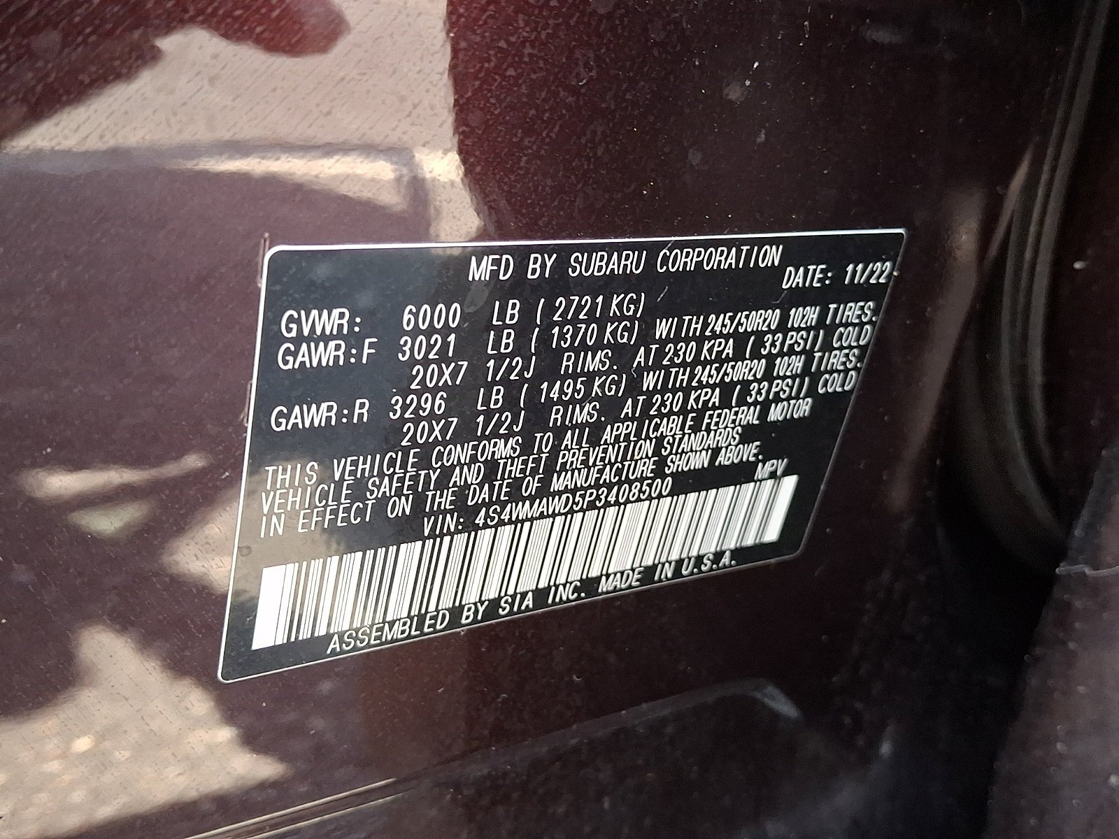 Used 2023 Dark Mahogany Pearl Subaru Touring image 20