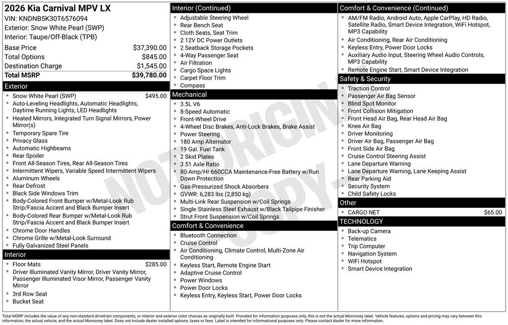 2026 Kia Carnival LX - Photo 6