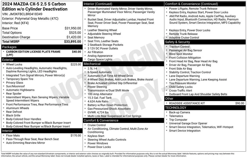 Certified Used 2024 Gray Mazda 2.5 S Carbon Edition image 23
