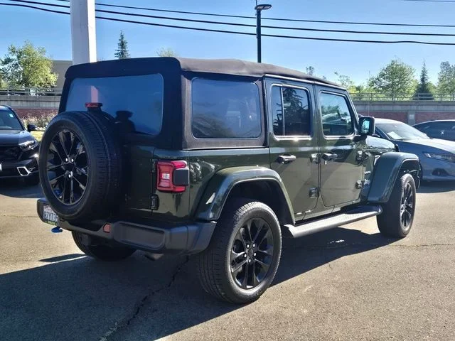 Used 2022 Sarge Green Clearcoat Jeep Unlimited Sahara 4xe image 4