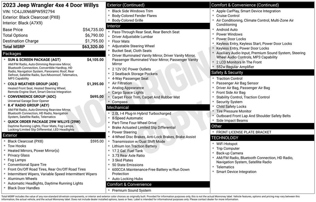 Used 2023 Black Jeep Willys 4xe image 24