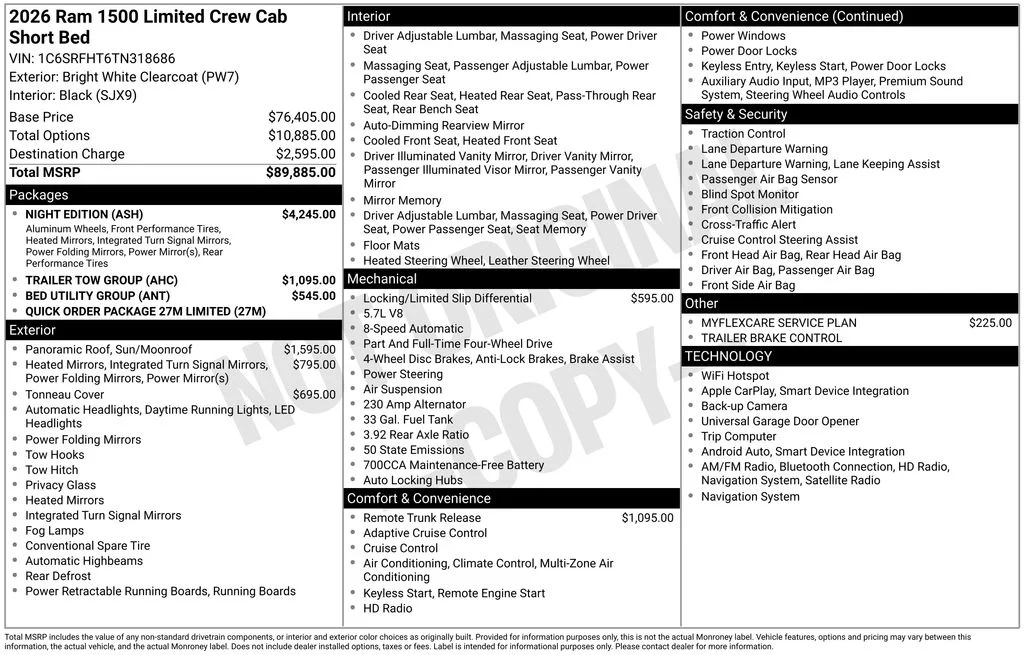 New 2026 Bright White Clearcoat RAM Limited image 5