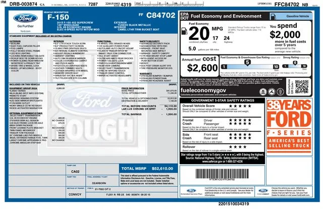 Used 2015 Black Ford Lariat image 8