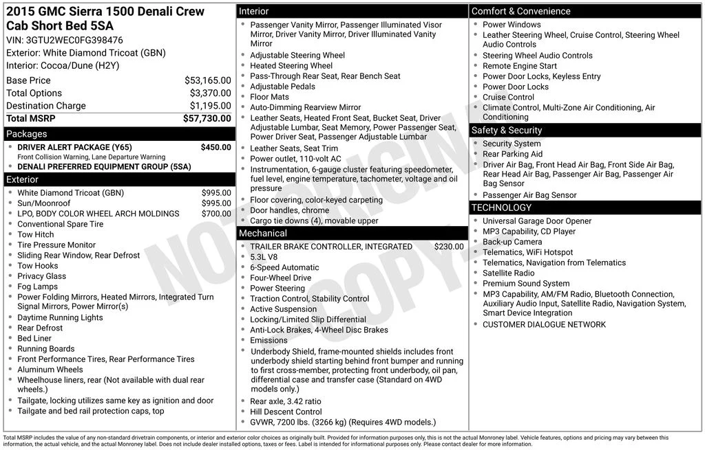 Used 2015 White GMC Denali image 1
