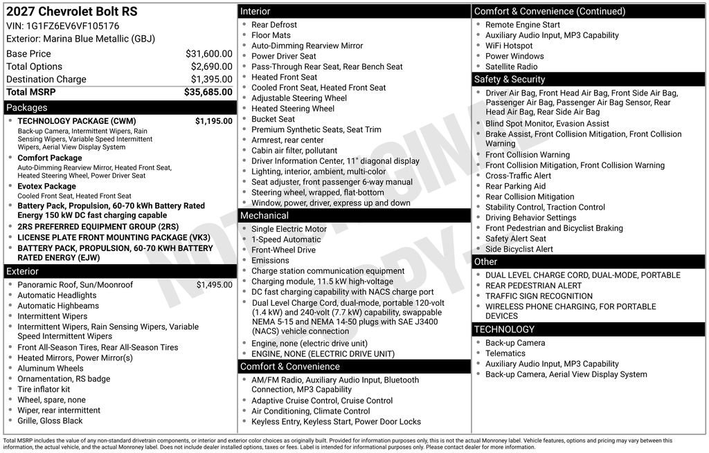 2027 Chevrolet Bolt RS - Photo 7