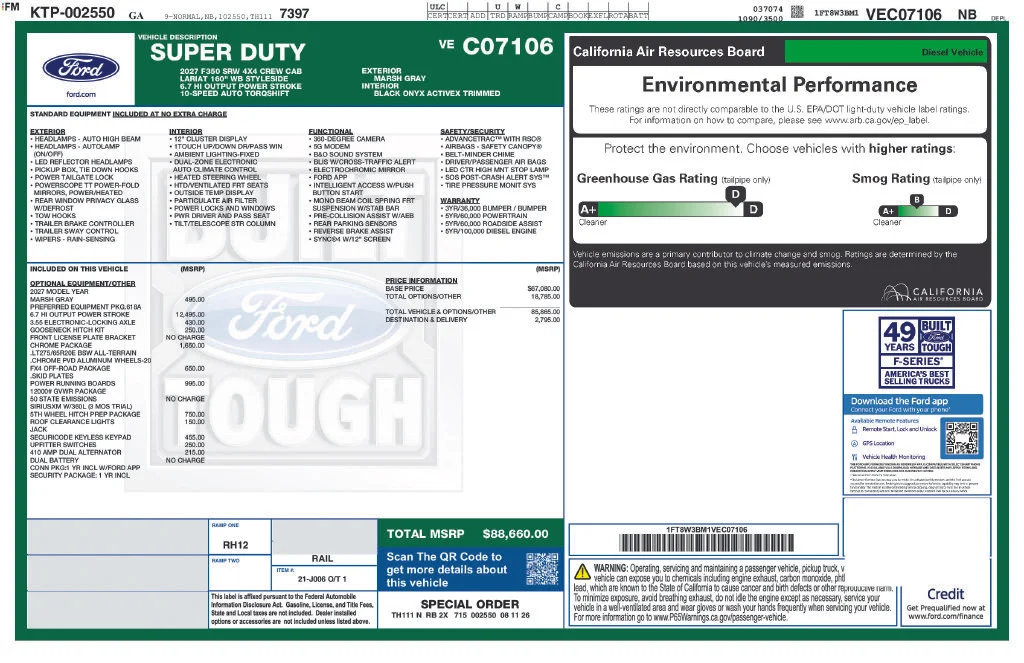 New 2027 Gray Ford Lariat image 4