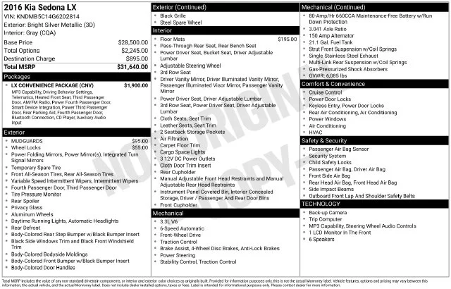 Used 2016 Silver Kia LX image 3