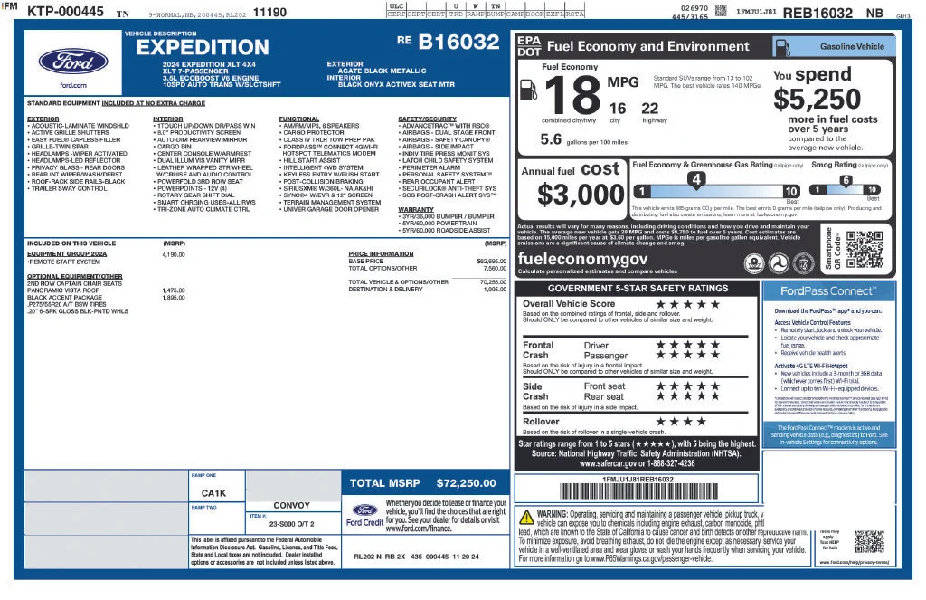 Certified Used 2024 Black Metallic Ford XLT image 60
