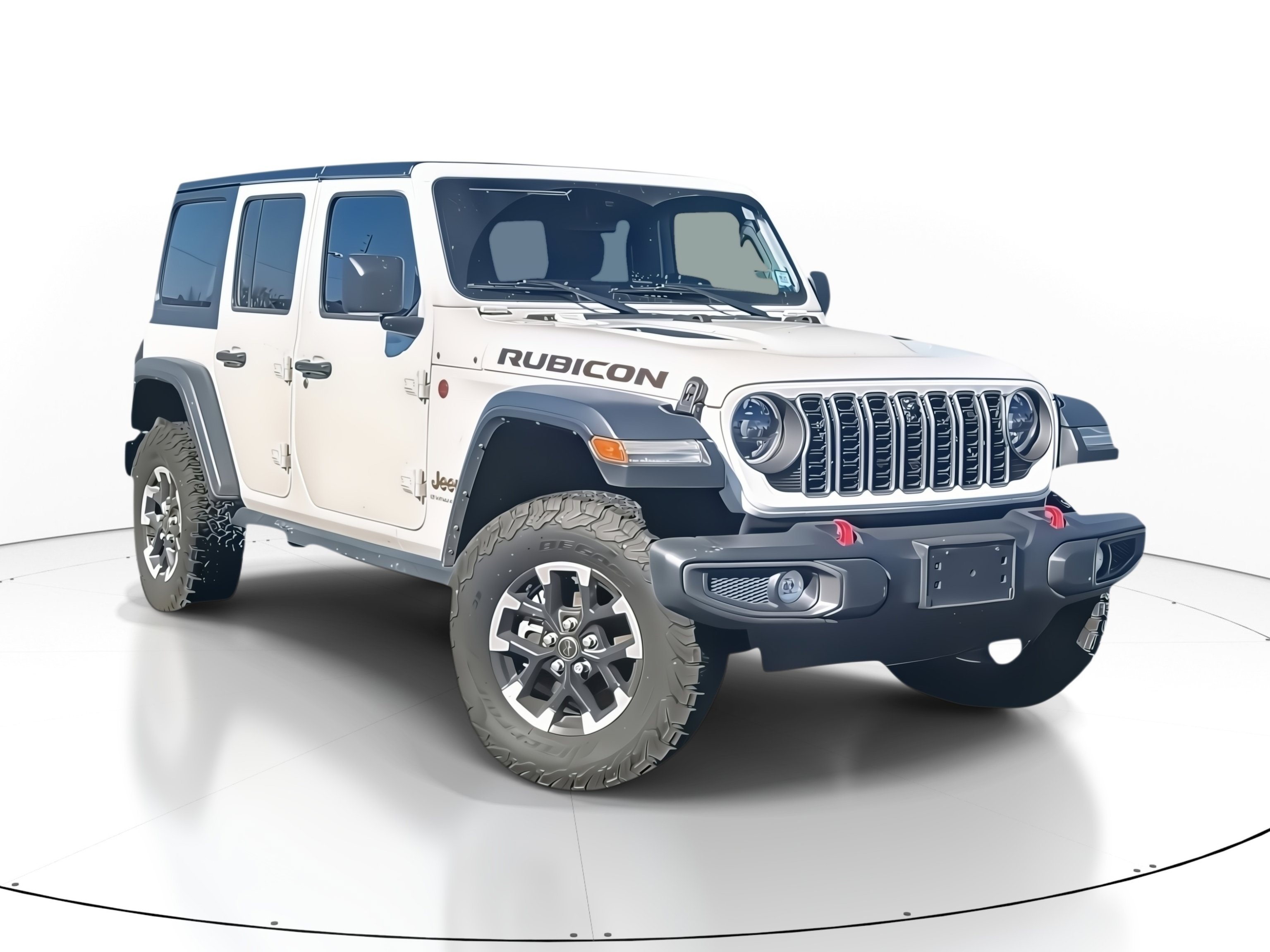 Used 2024 Bright White Clearcoat Jeep Rubicon image 1