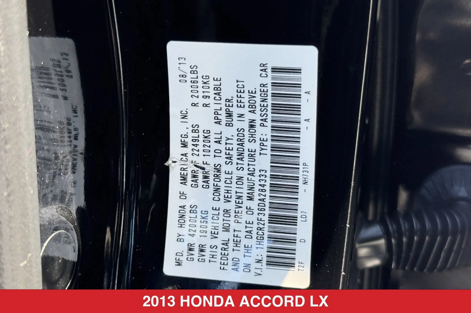 Used 2013 Crystal Black Pearl Honda LX image 27