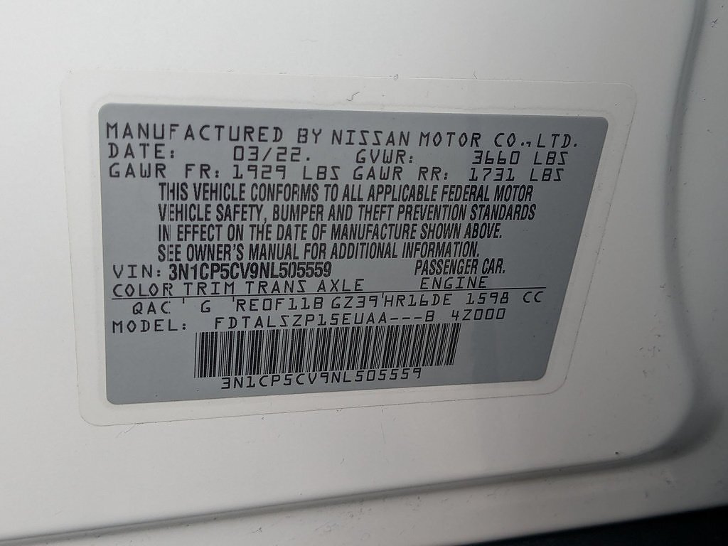 Used 2022 Aspen White Tricoat Nissan SV image 60