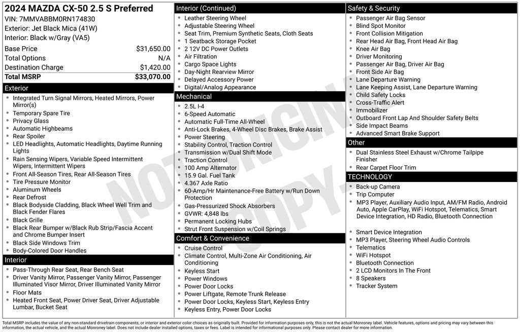Certified Used 2024 Jet Black Mica Mazda 2.5 S Preferred Package image 3