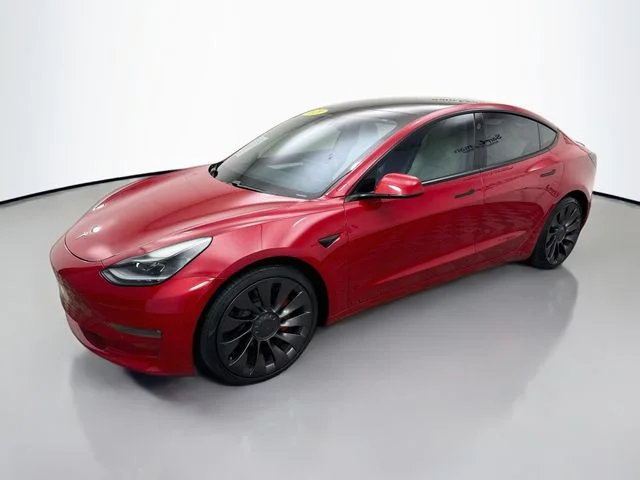 Used 2021 Red Multi-Coat Tesla Performance image 3