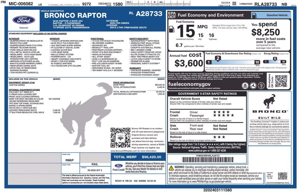 Used 2024 Green Ford Raptor image 2