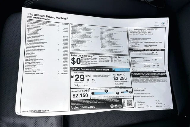 New 2026 Black Sapphire Metallic BMW 30 xDrive image 13