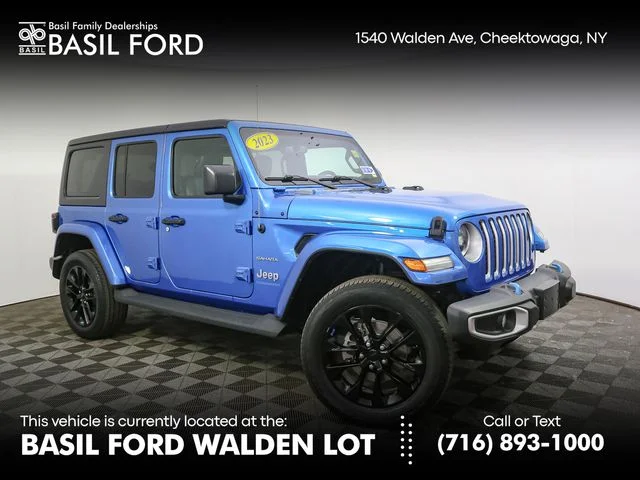 Used 2023 Blue Jeep Sahara 4xe image 1