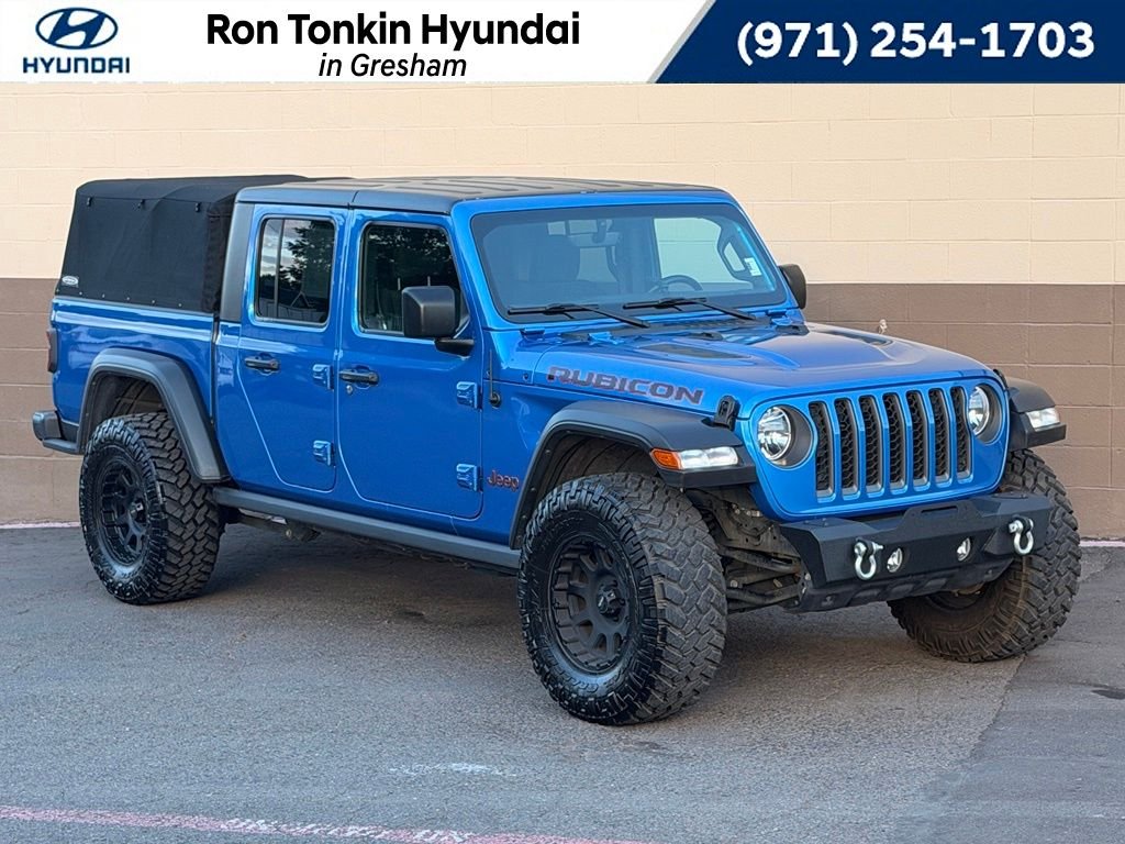 Used 2022 Hydro Blue Pearlcoat Jeep Rubicon image 1
