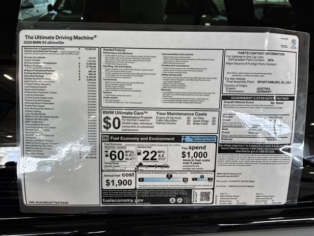 New 2026 Brooklyn Grey Metallic BMW xDrive50e image 26