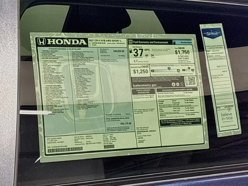 New 2027 Canyon River Blue Metallic Honda Sport-L image 24