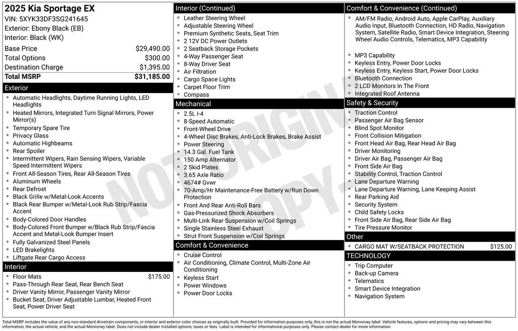 Used 2025 Black Kia EX image 30