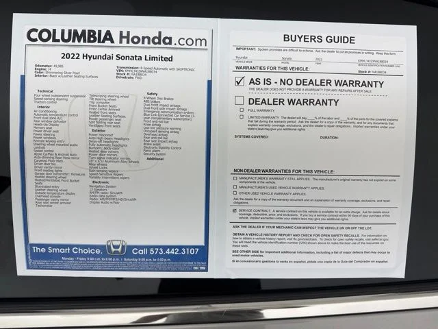 Used 2022 Silver Hyundai Limited image 33
