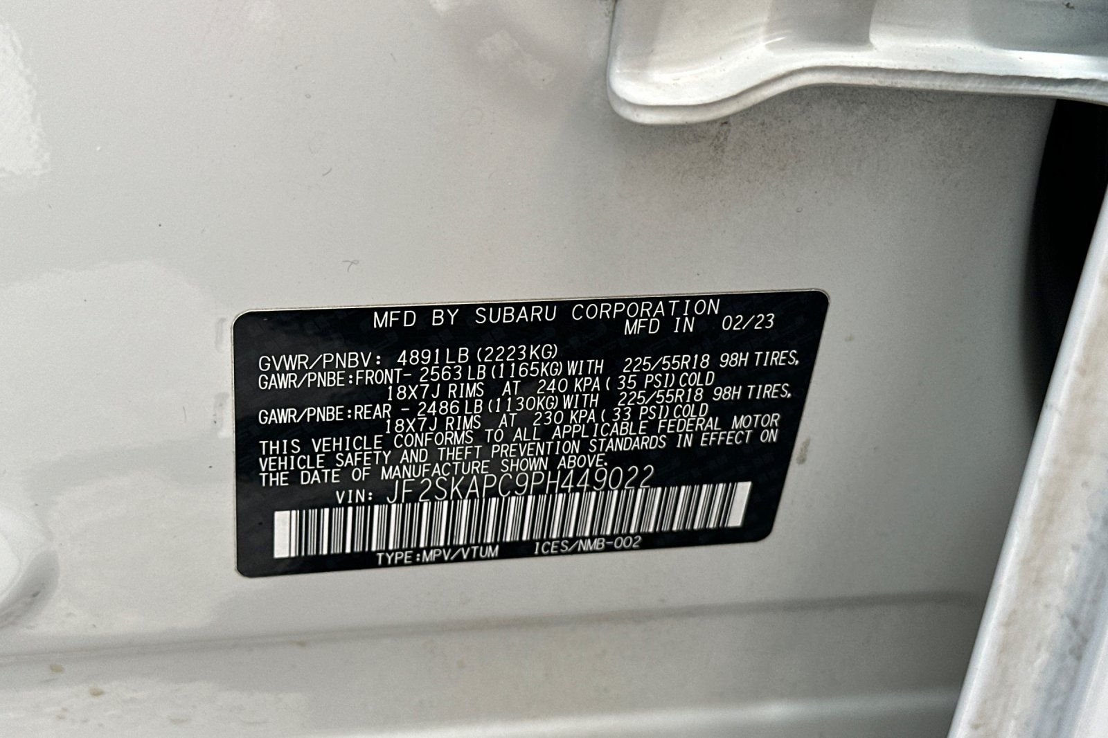 Used 2023 White Subaru Limited image 32