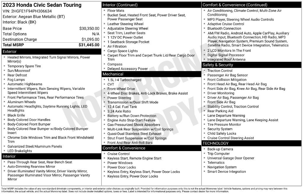 Used 2023 Blue Honda Touring image 33