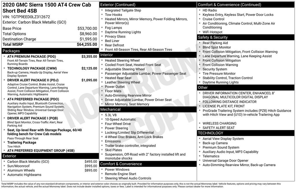 Used 2020 GMC Sierra 1500 AT4 with VIN 1GTP9EED0LZ312672 for sale in Elk River, Minnesota