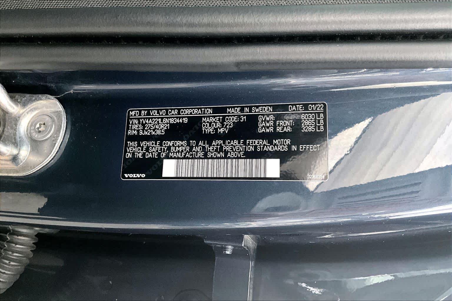 Used 2022 Denim Blue Metallic Volvo Inscription image 37