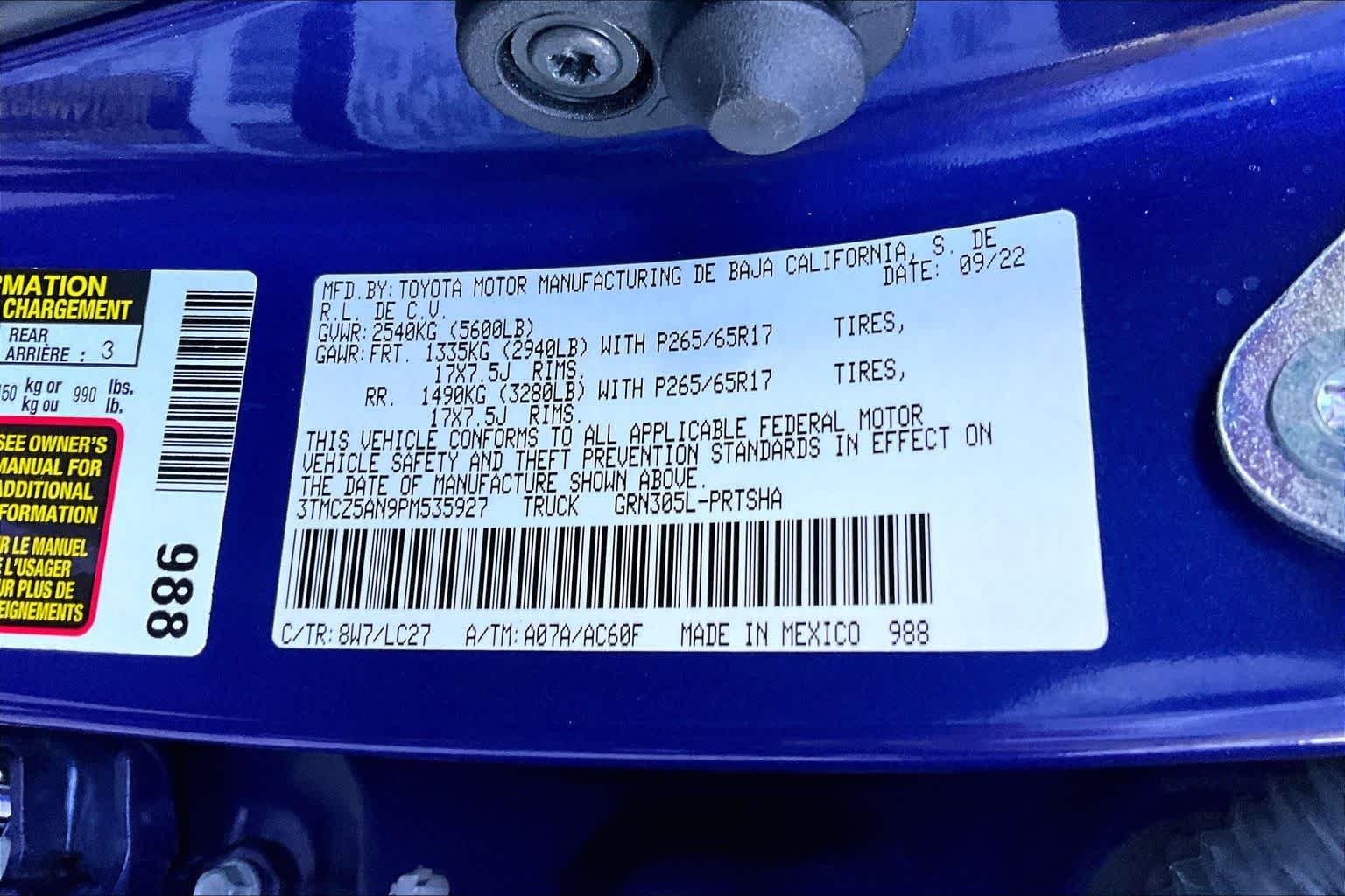 Certified Used 2023 Blue Crush Metallic Toyota TRD Sport image 34