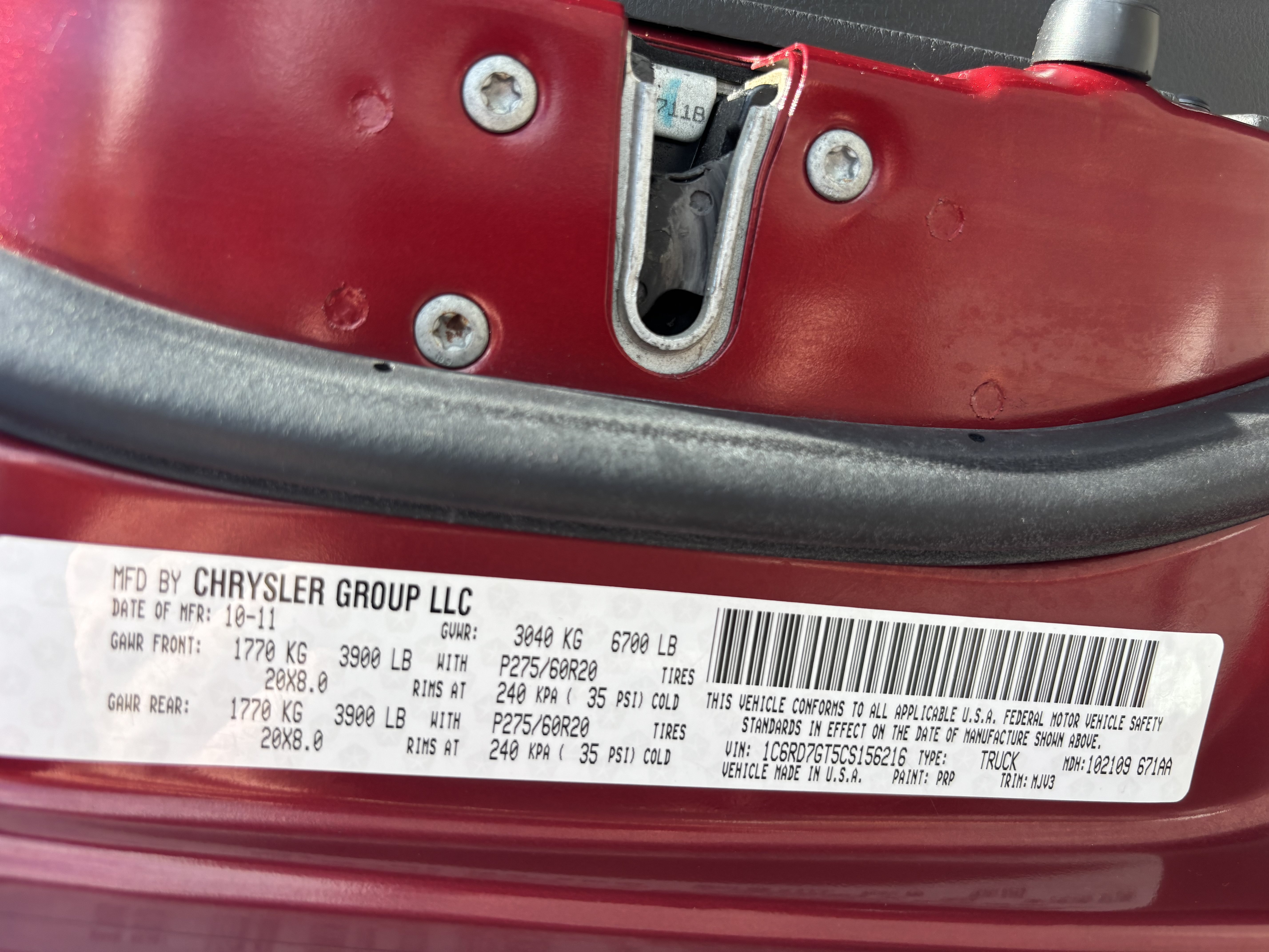 Used 2012 Deep Cherry Red Crystal Pearl Ram Big Horn image 29