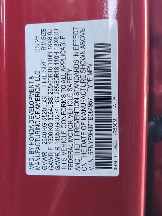 New 2026 Radiant Red Metallic II Honda RTL image 32