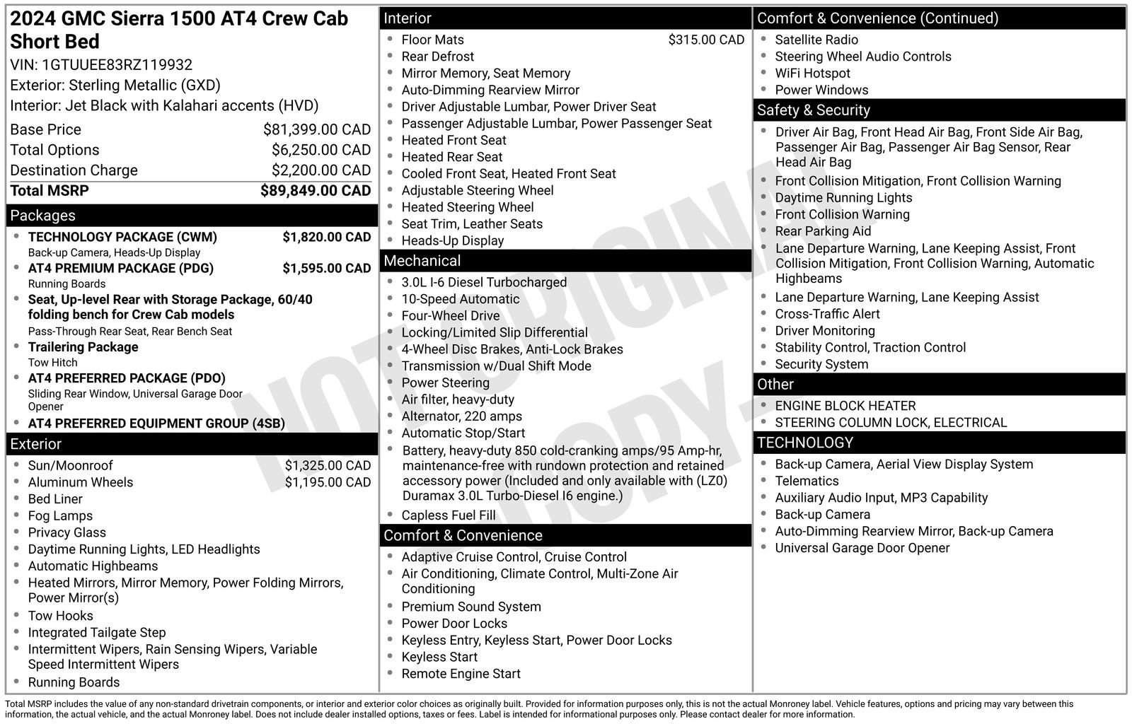 Used 2024 GMC Sierra 1500 AT4 with VIN 1GTUUEE83RZ119932 for sale in Baxter, Minnesota