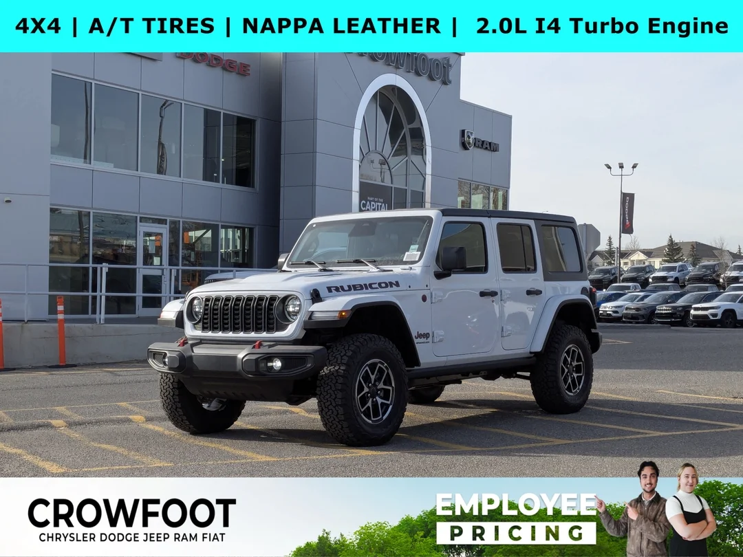 New 2026 White Jeep Rubicon - - 4x4 - Nappa Lthr - 3-Pc Hard Top - 8-Spd Auto - Safety Grp - Conv Grp & More! image 1